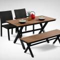[Fossil Outdoor Dining Table, Fossil Outdoor Bench No Back, Maldives Outdoor Armchair & Maldives Outdoor Sidechair]